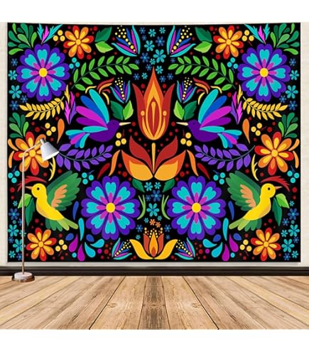 タペストリー　メキシコミチョアカン Amazon.com: Bzhilja Mexican Tapestry, Traditional Mexican Bluebird